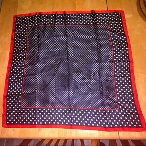 Echo Navy and Red Silk Scarf - Vintage